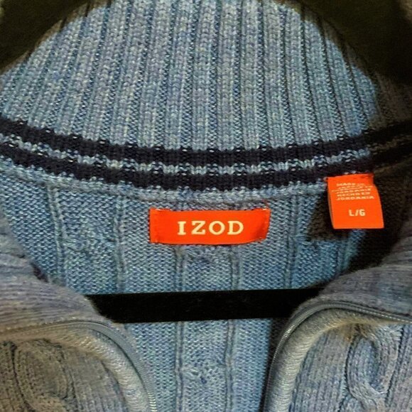 Men's Quarter Zip Sweater Blue Size Large - Picture 3 of 5